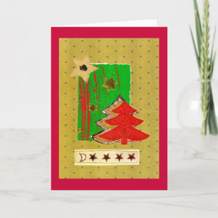 Cartes Pour Fêtes Annuelles Les étoiles et les arbres de Noël sont modernes en