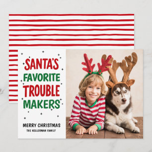 Cartes Pour Fêtes Annuelles Les Fauteurs de Trouble Favoris du Père Noël Funny