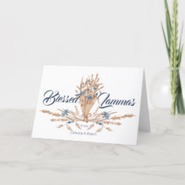 Cartes Pour Fêtes Annuelles Les Feuilles sèches de la flore bleue russe béniss