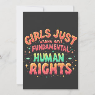 Cartes Pour Fêtes Annuelles Les filles veulent juste avoir l'égalité humaine f