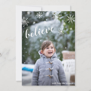 Cartes Pour Fêtes Annuelles Les flocons de neige croient simple mignon photo N
