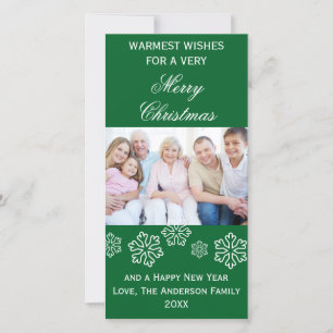 Cartes Pour Fêtes Annuelles Les flocons de neige verts les voeux les plus chau
