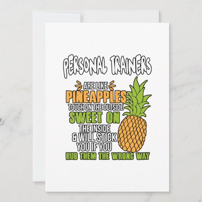 Cartes Pour Fêtes Annuelles Les Formateurs Personnels Sont Comme Des Ananas. (Devant)