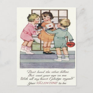 Cartes Pour Fêtes Annuelles Les garçons victoriens vintages se battent pour la