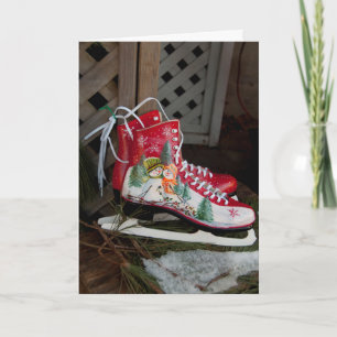 Cartes Pour Fêtes Annuelles Les Iceskas de Noël avec Snowman Design