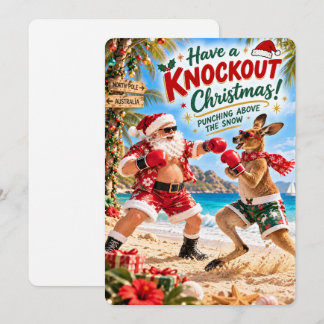 Cartes Pour Fêtes Annuelles Les joyeuses aventures du Père Noël | Boxe avec un