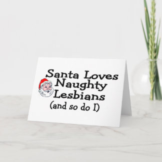 Cartes Pour Fêtes Annuelles Les lesbiennes vilaines d'amour de Père Noël et
