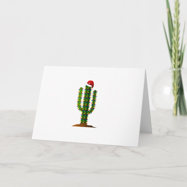 Cartes Pour Fêtes Annuelles Les lumières de Noël de l'Arizona Saguaro Cactus (Devant)