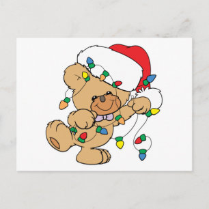 Cartes Pour Fêtes Annuelles Les lumières de Noël Teddy Bear