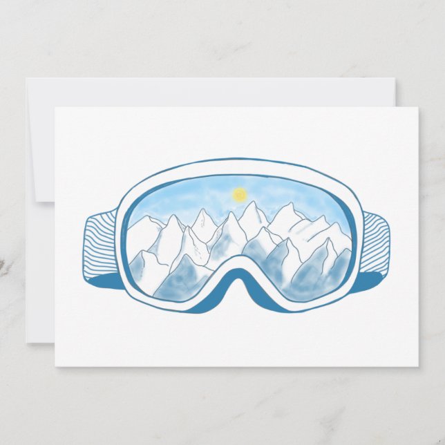 Cartes Pour Fêtes Annuelles Les lunettes de ski de montagne (Devant)