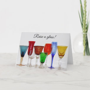 Cartes Pour Fêtes Annuelles Les Lunettes de vin fêtent avec nous
