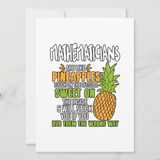Cartes Pour Fêtes Annuelles Les Mathématiciens Sont Comme Des Ananas. (Devant)