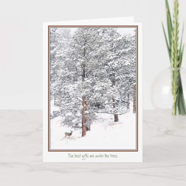 Cartes Pour Fêtes Annuelles Les meilleurs cadeaux sont sous les arbres. (Devant)