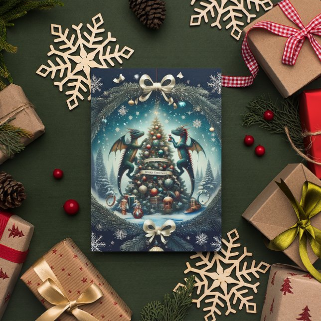Cartes Pour Fêtes Annuelles Les merveilles de Noël des Dragons (Créateur téléchargé)