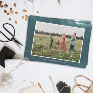 Cartes Pour Fêtes Annuelles Les merveilles de son amour Photo Noël Turquoise