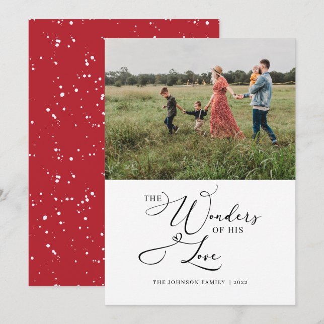 Cartes Pour Fêtes Annuelles Les Merveilles de son amour Typographie photo mode (Devant / Derrière)