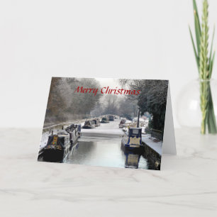 CARTES POUR FÊTES ANNUELLES LES NARROWBOATS DE NOËL
