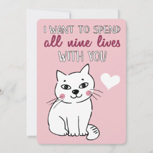 Cartes Pour Fêtes Annuelles Les neuf vies avec vous chat romantique Valentines