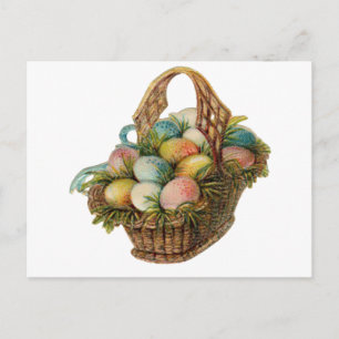 Cartes Pour Fêtes Annuelles Les oeufs de pâques colorés remplissent panier