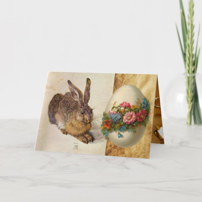Cartes Pour Fêtes Annuelles LES OEUFS DE PÂQUES DE RABBBIT ( Jeune Lièvre ) AU (Devant)
