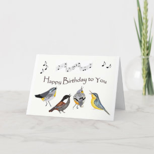 CARTES POUR FÊTES ANNUELLES LES OISEAUX CHANTEURS "JUSTE POUR VOTRE ANNIVERSAI
