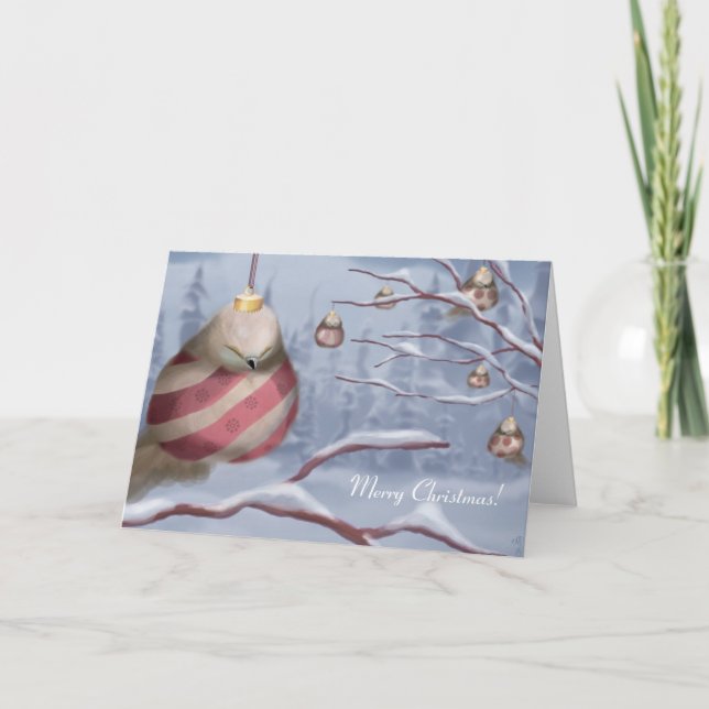 Cartes Pour Fêtes Annuelles Les oiseaux d'ornement (Devant)