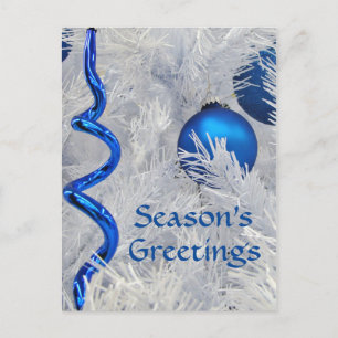 Cartes Pour Fêtes Annuelles Les ornements bleus de Noël cutomize