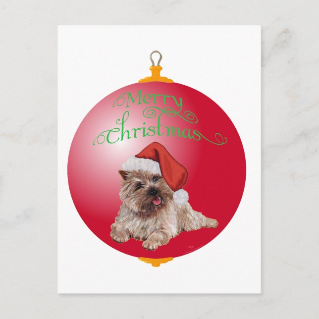 Cartes Pour Fêtes Annuelles Les ornements de Noël de Cairn Terrier (Devant)