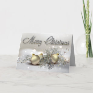 Cartes Pour Fêtes Annuelles Les Ornements de Noël de Gold & Silver