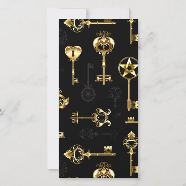 Cartes Pour Fêtes Annuelles Les Patters de Seamless avec Golden Keys (Devant)