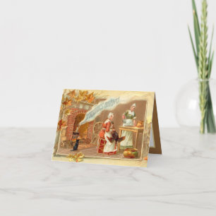 Cartes Pour Fêtes Annuelles Les pèlerins vintages donnent un sentiment Thanksg