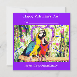 Cartes Pour Fêtes Annuelles Les perroquets de l'amour de la Saint-Valentin en 