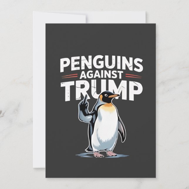 Cartes Pour Fêtes Annuelles Les pingouins contre Trump Anti Trump Résistent au (Devant)