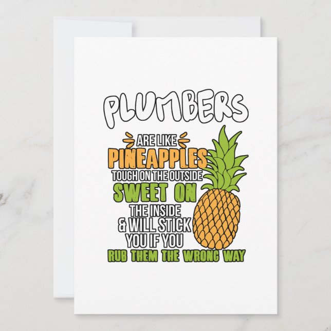 Cartes Pour Fêtes Annuelles Les plombiers Sont Comme Des Ananas. (Devant)