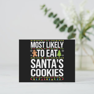 Cartes Pour Fêtes Annuelles Les Plus Susceptibles De Manger Santas Cookies Noë