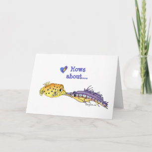 Cartes Pour Fêtes Annuelles Les poissons de bande dessinée ont mouillé la