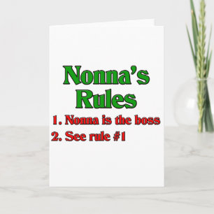 Cartes Pour Fêtes Annuelles Les règles de Nonna