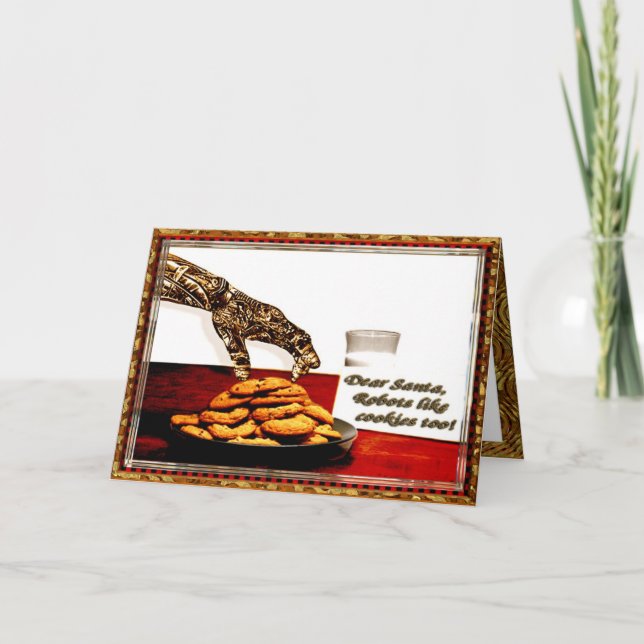 Cartes Pour Fêtes Annuelles Les robots aiment des biscuits (Devant)