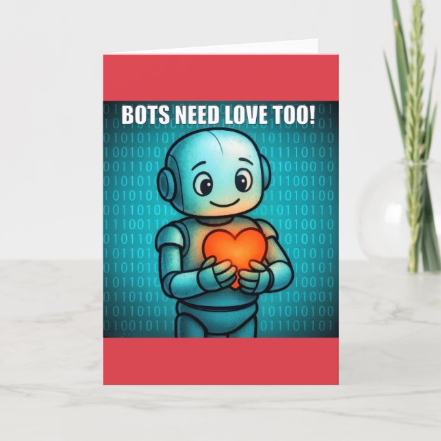Cartes Pour Fêtes Annuelles Les robots ont aussi besoin d'amour - Saint-Valent (Devant)