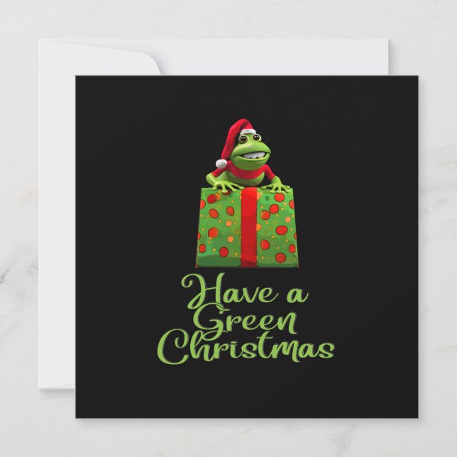 CARTES POUR FÊTES ANNUELLES LES ROGS, ONT UN NOËL VERT, NOËL FROG (Devant)