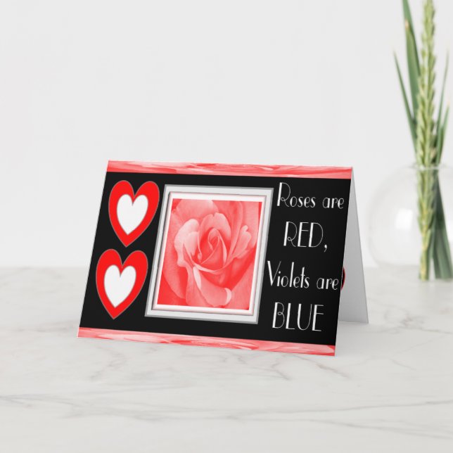Cartes Pour Fêtes Annuelles Les roses sont des Violets ROUGES BLEUS... (Devant)