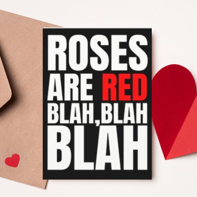 Cartes Pour Fêtes Annuelles Les roses sont Red Funny Anti Valentines Day (Buy or Download Now!)