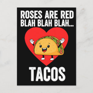 Cartes Pour Fêtes Annuelles Les roses sont rouges Taco cœur drôle amateur de n