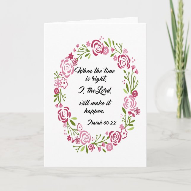 Cartes Pour Fêtes Annuelles Les roses tressent le 60:22 floral d'Isaïe (Devant)