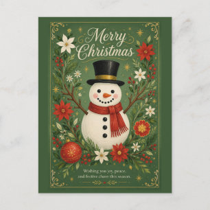 Cartes Pour Fêtes Annuelles Les salutations du bonhomme de neige élégant