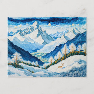 Cartes Pour Fêtes Annuelles Les sommets de la Grande Montagne avec des sommets