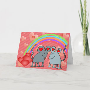 Cartes Pour Fêtes Annuelles Les souris en amour Valentines