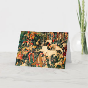 Cartes Pour Fêtes Annuelles Les Tapisseries Unicorne défendent la chasse