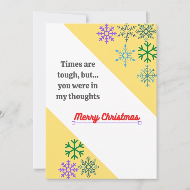 Cartes Pour Fêtes Annuelles Les temps sont durs à Noël 2020 (Devant)