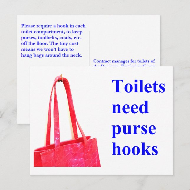 Cartes Pour Fêtes Annuelles Les toilettes ont besoin de porte-sacs (Devant / Derrière)